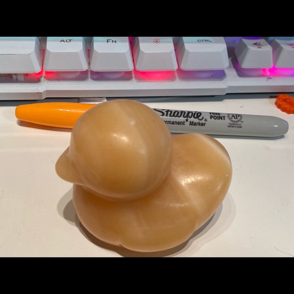 Banded Orange Calcite Crystal Duckie - Picture 3 of 5